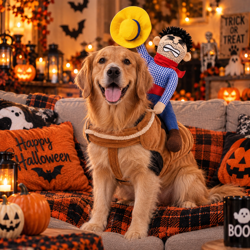 Cowboy Riding Dog Halloween Costume, Funny Western Pet Costume with Cowboy Rider, Dog Halloween Outfit, Party & Dress Up