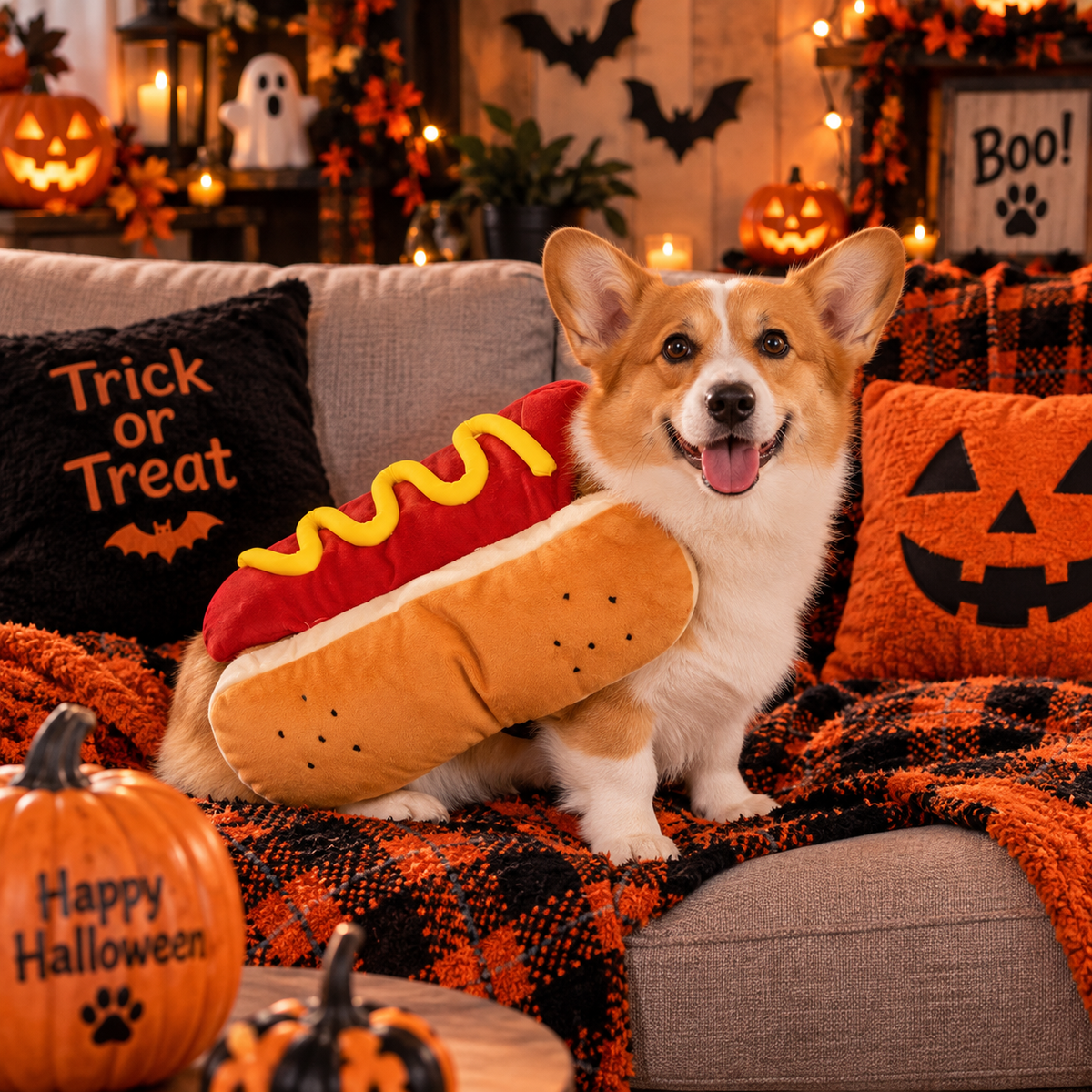 Hot Dog Dog Halloween Costume, Funny Wiener Dog Costume, Cute Pet Costume for Halloween Party, Dog Dress Up Outfit