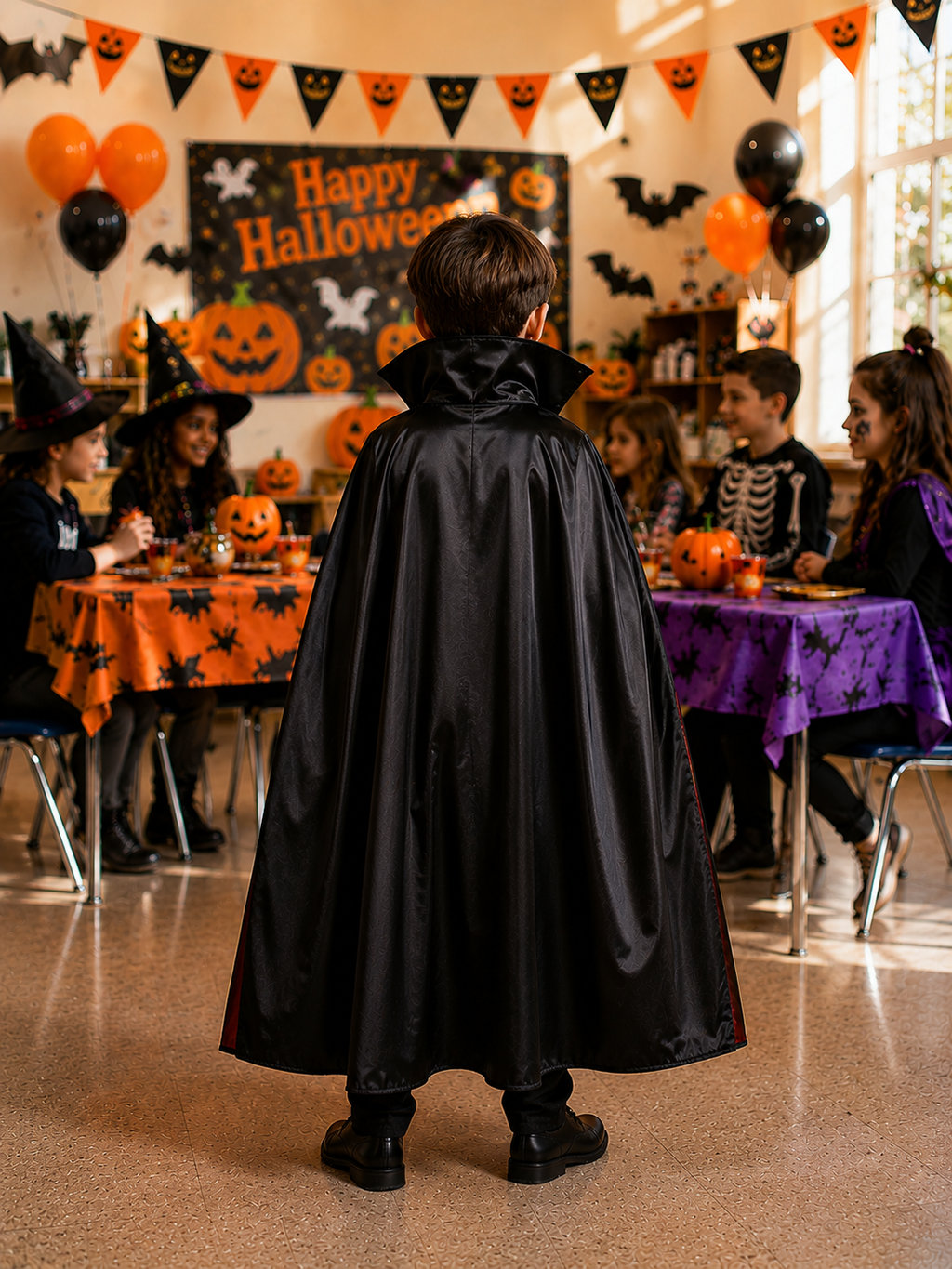 Disfraz de vampiro para niños con capa roja y negra, chaleco rojo, camisa blanca y pantalones negros, disfraz de Drácula para una fiesta de Halloween, disfraz para una fiesta de Halloween en la escuela