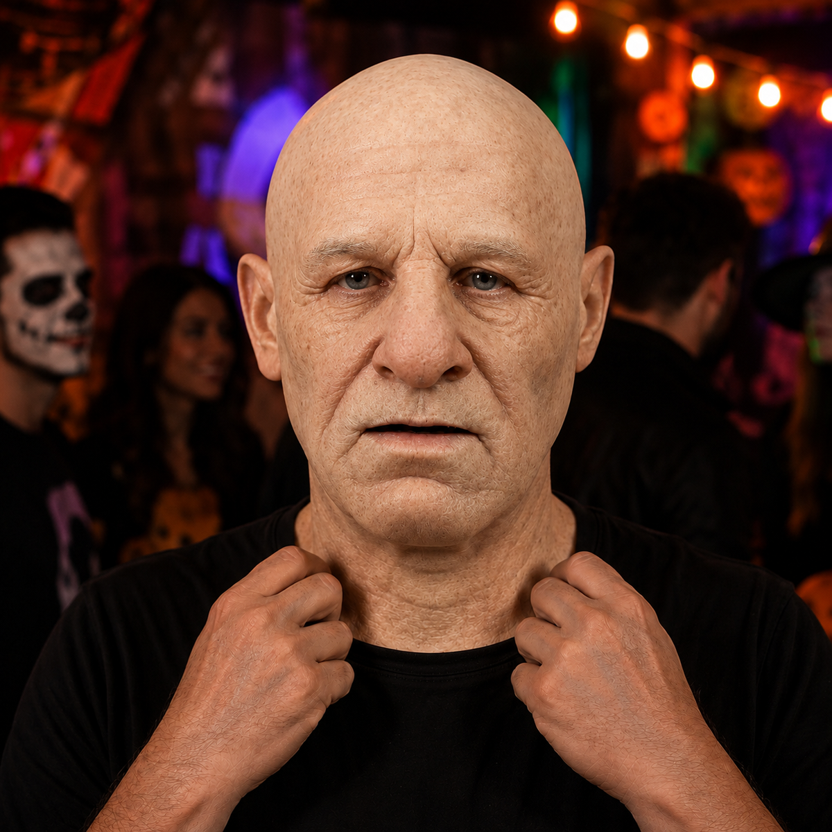 Realistic Old Man Halloween Mask, Latex Grandpa Mask, Elderly Man Costume Mask, Adult Halloween Costume, Funny Scary Face Mask, Bald Old Man Mask, Halloween Party Costume Accessory