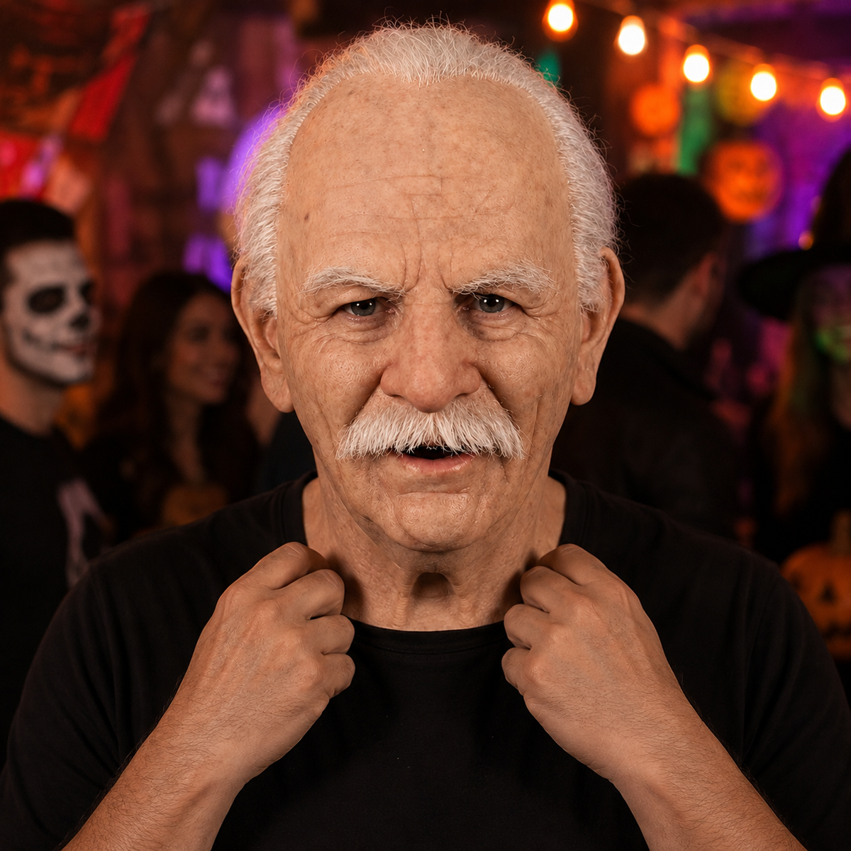 Realistic Old Man Halloween Mask, Latex Grandpa Mask, Elderly Man Costume Mask, Adult Halloween Costume, Funny Scary Face Mask, Bald Old Man Mask, Halloween Party Costume Accessory