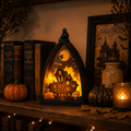 Glowing Pumpkin Skeleton Castle Wind Lamp Desktop Ornament