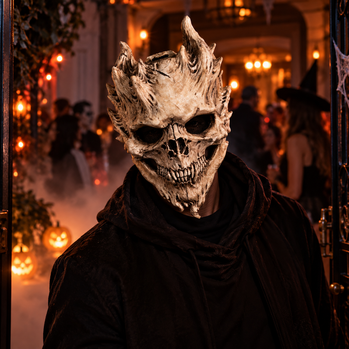 Halloween Skull Mask for Adults, Scary Demon Skeleton Face Mask, Creepy Horror Mask for Costume Party, Cosplay & Haunted House