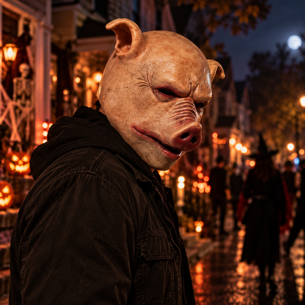 Scary Pig Demon Mask for Halloween, Adult Horror Animal Mask, Creepy Devil Face Mask for Halloween Costume Party & Cosplay