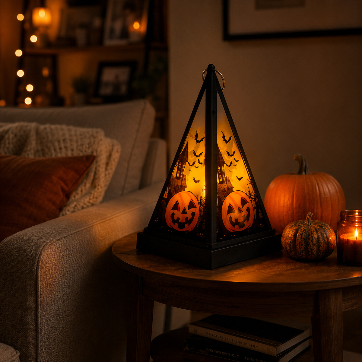 Halloween Decorations Pumpkin Lantern Portable Witch Skull Nightlight Scary Atmosphere Desktop Decoration
